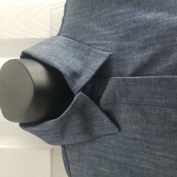 Zara women's shirt denim blue faux leather size S - Picture 6 of 15